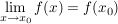 $ \lim_{x \to x_0}f(x)=f(x_0) $